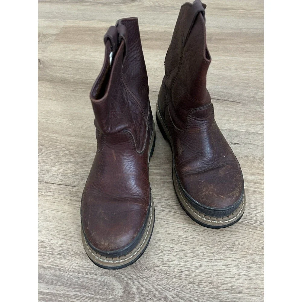 Georgia Boot Boys Sz 6 Little Georgia Giant Wellington Boots Brown Round Toe